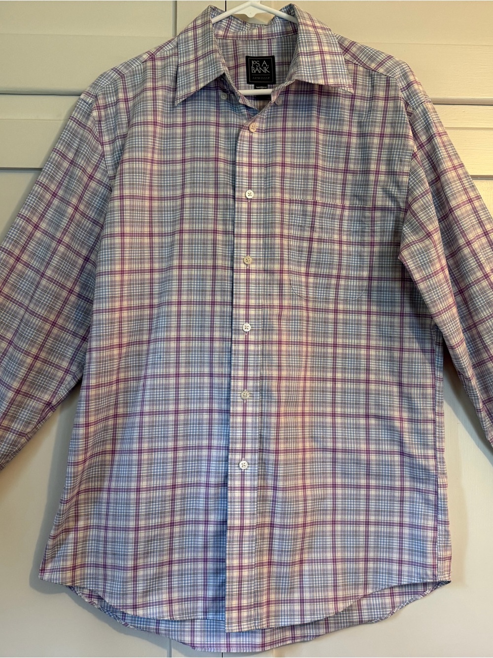 Jos. A. Bank Plaid Button-Down Shirt in Purple and Blue